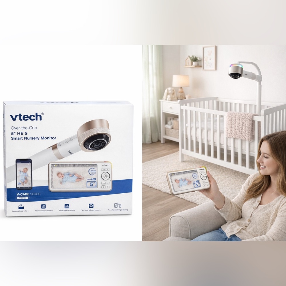 VTech Gold and White Baby Video Monitor with 5" HD Display